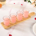 Set Of 4 Shot Glasses With Wooden Tray 100ml Nestasia