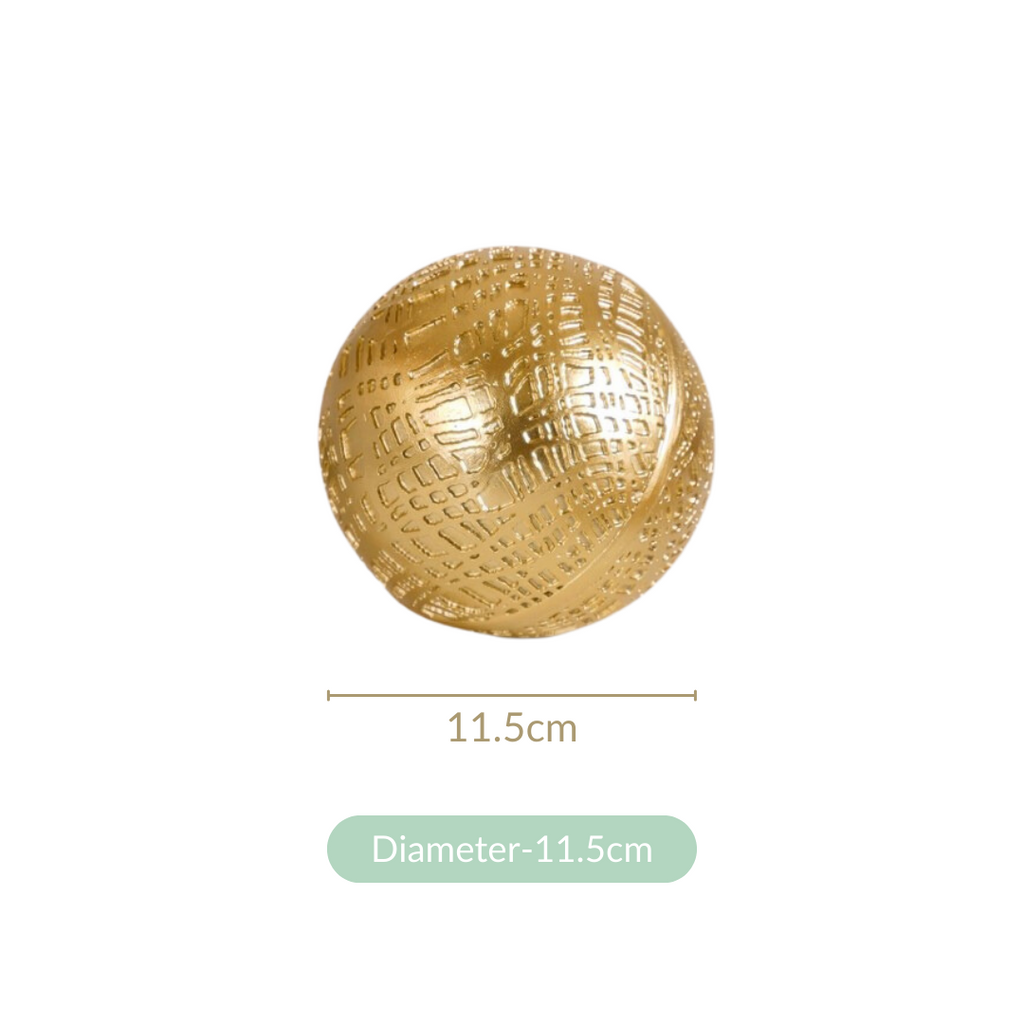 Modern Art Yarn Ball Showpiece Gold Nestasia
