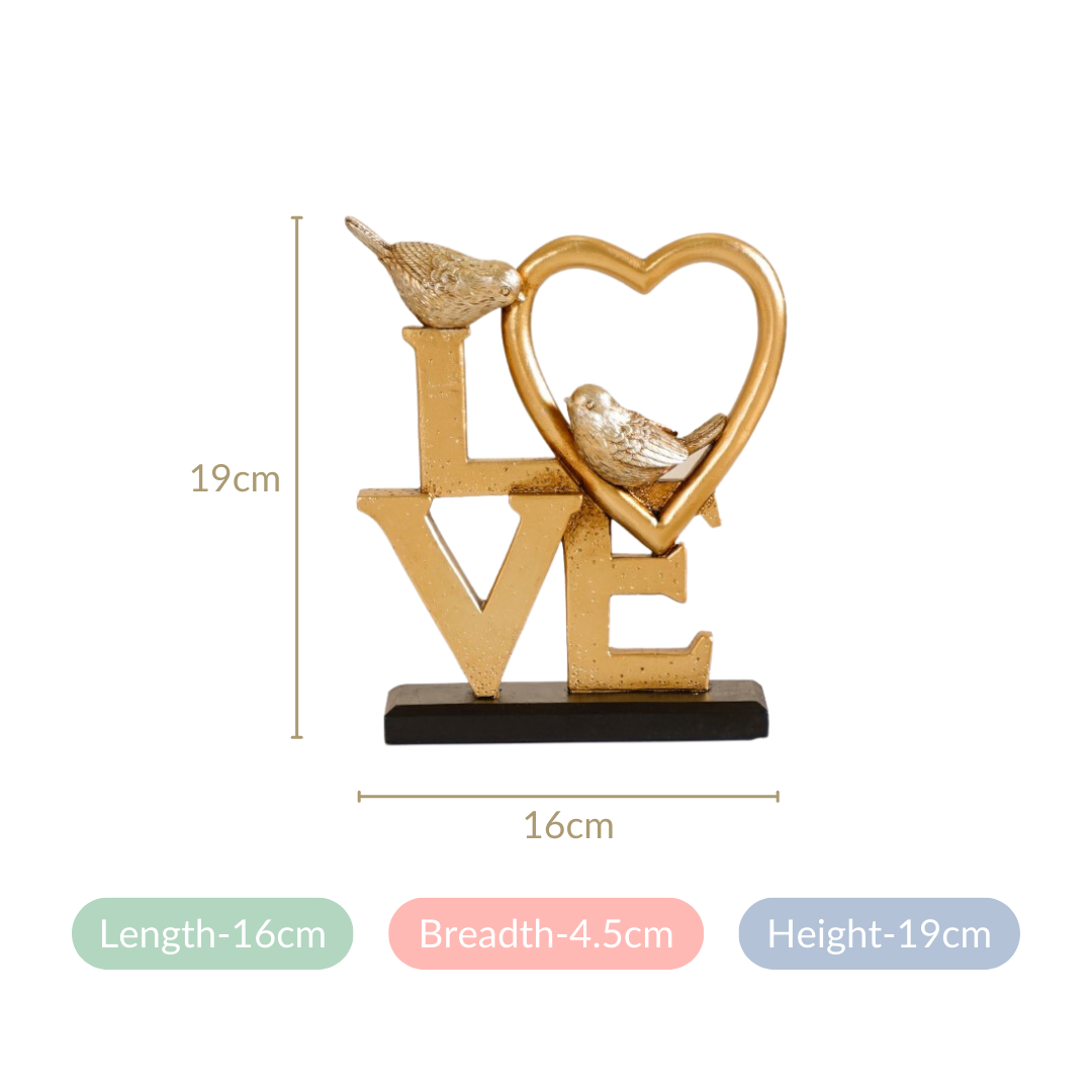 Love Birds Table Showpiece Gold Nestasia