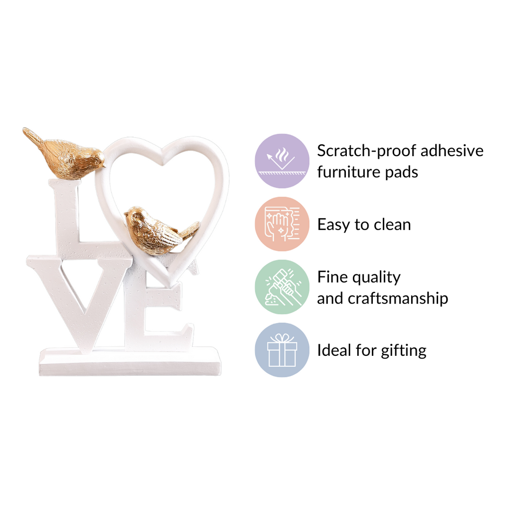 White Love Birds Showpiece Nestasia
