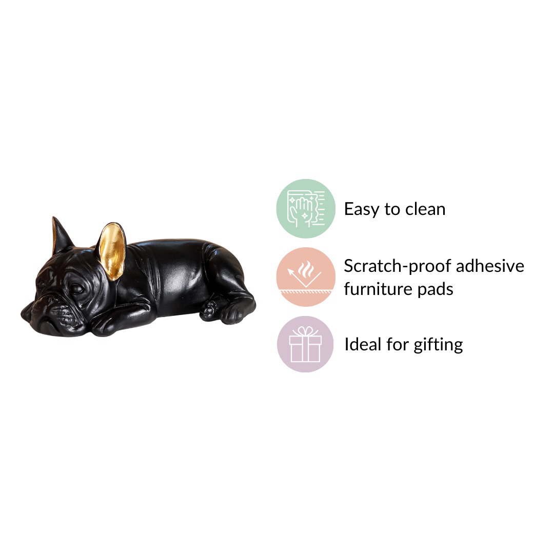 Bulldog Figurine Black Nestasia