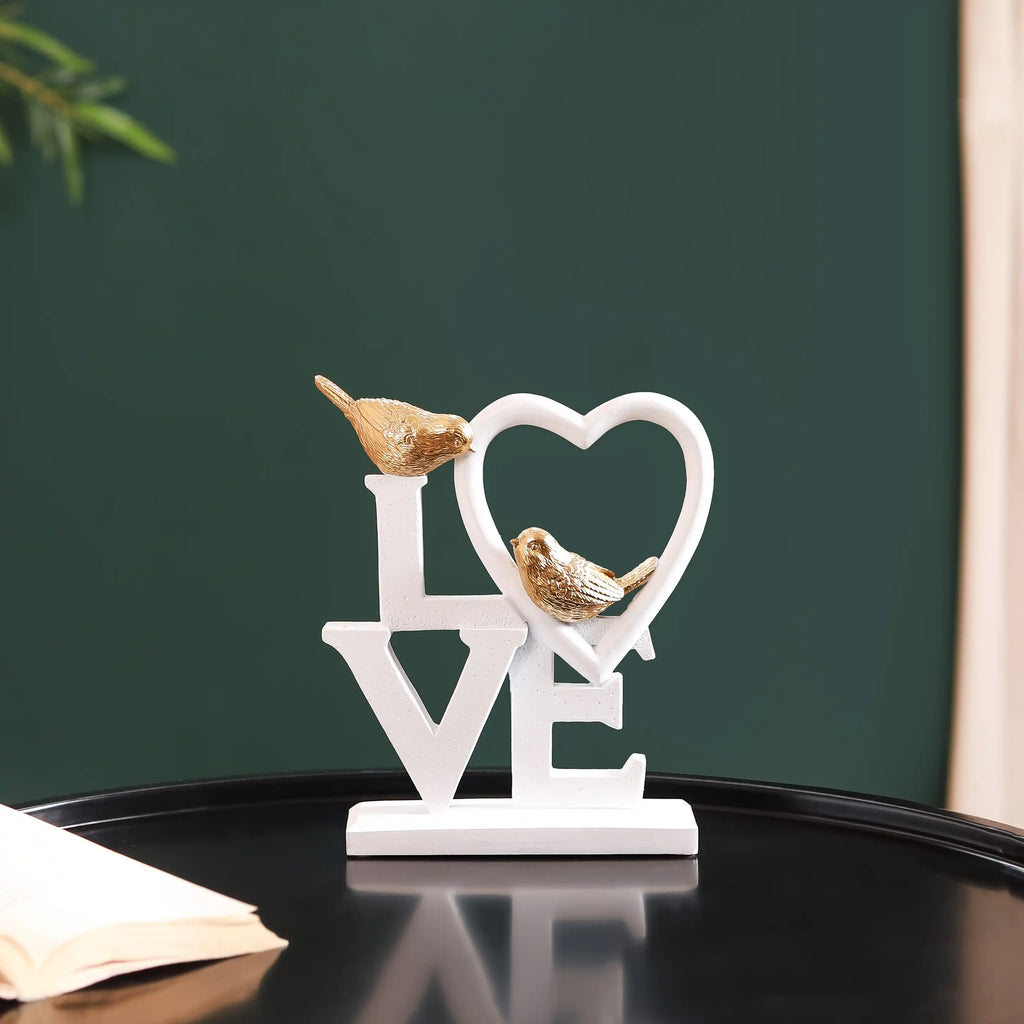 White Love Birds Showpiece Nestasia