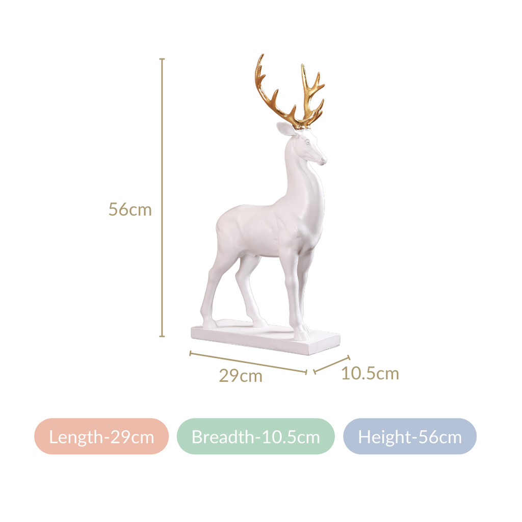 Snow Reindeer Showpiece White Large Nestasia