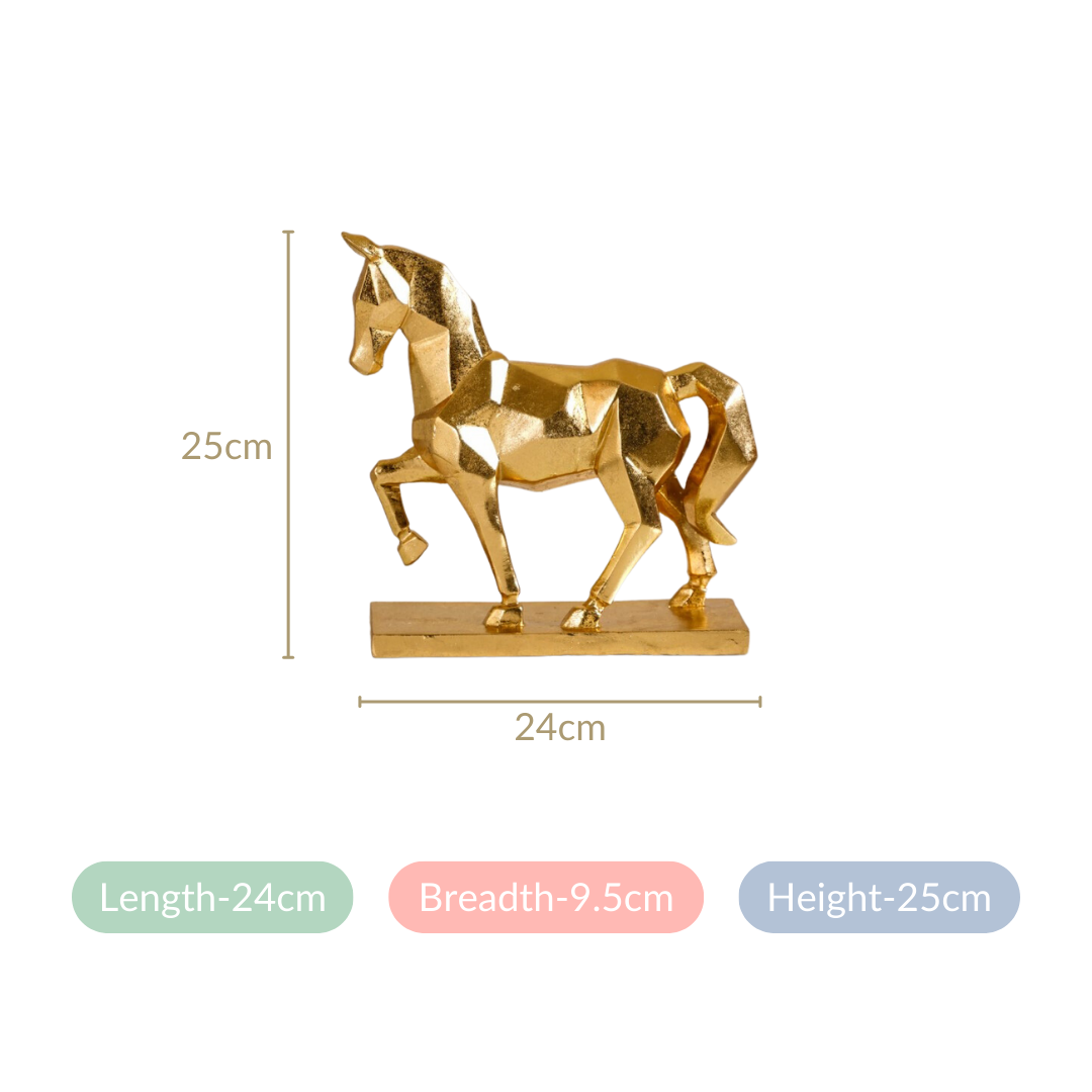 Golden Trotting Horse Decor Nestasia