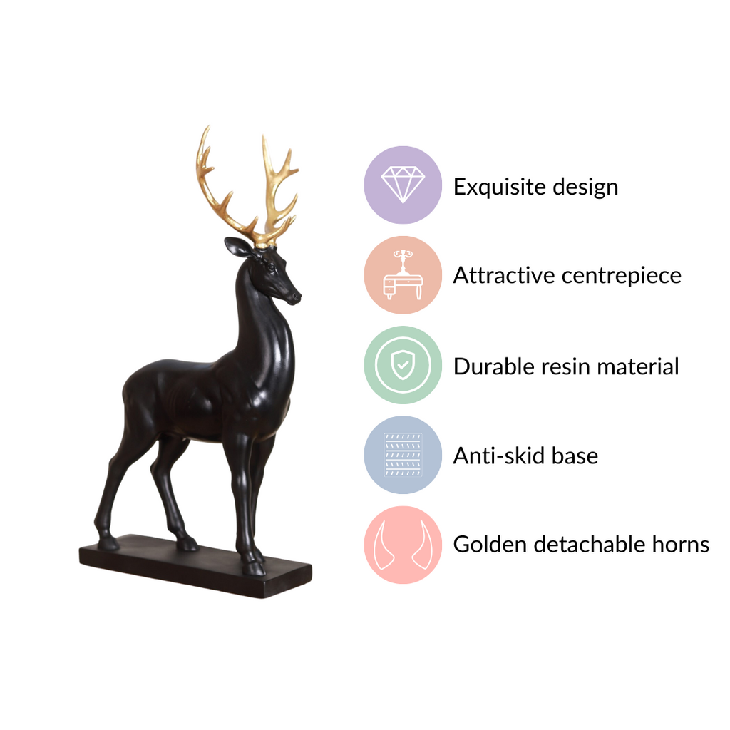 Black Reindeer Showpiece Large Nestasia