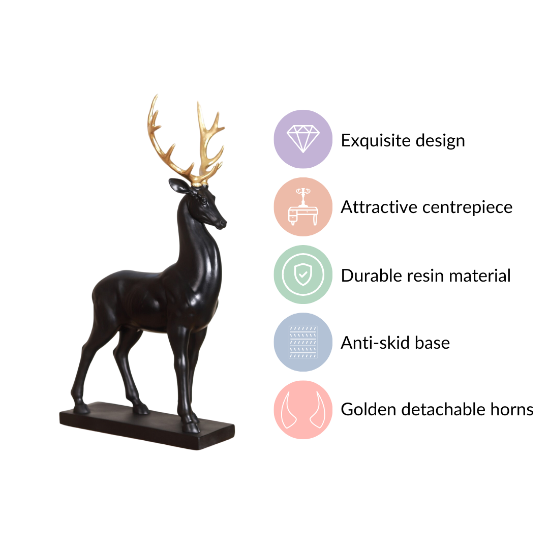 Black Reindeer Showpiece Large Nestasia