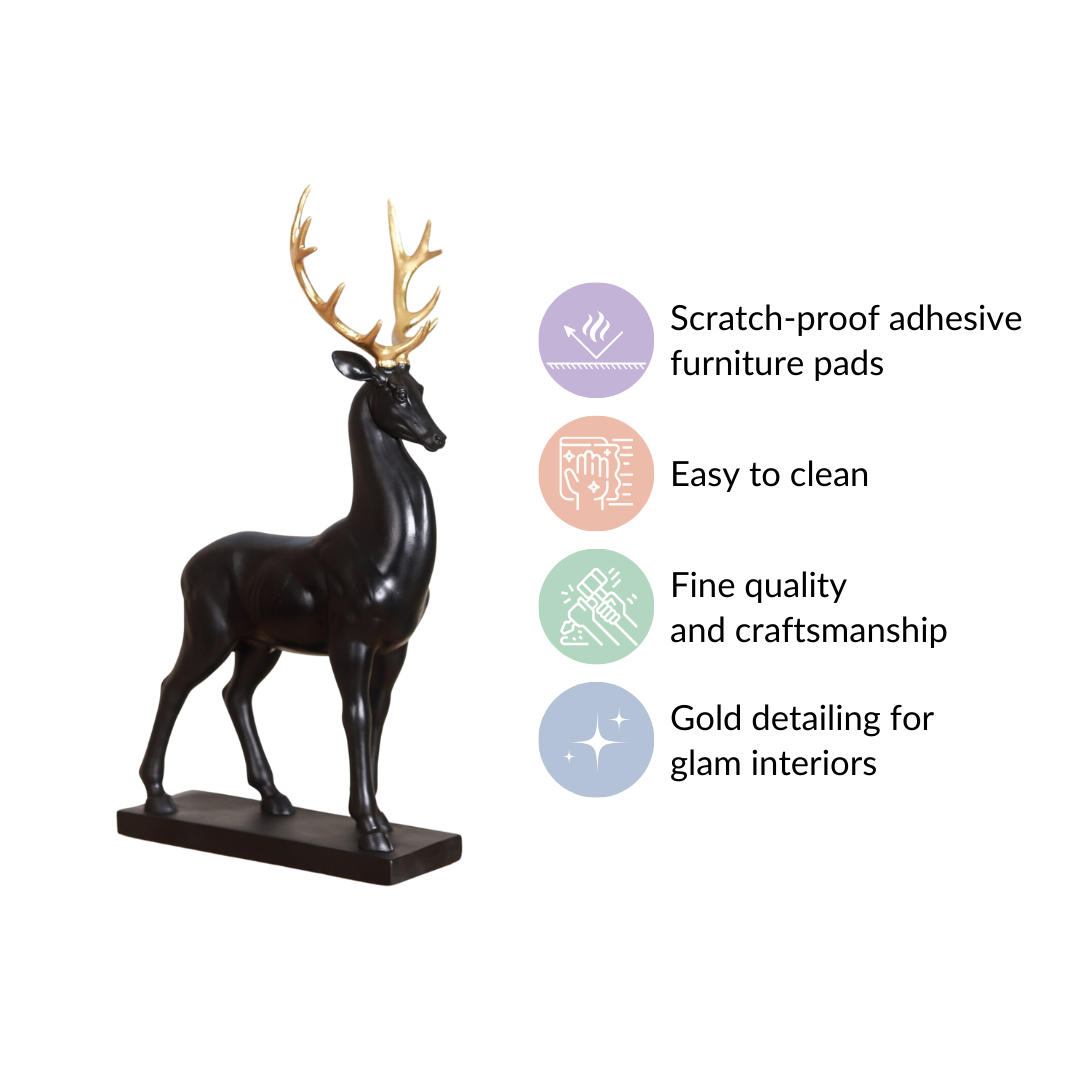 Black Reindeer Showpiece Large Nestasia