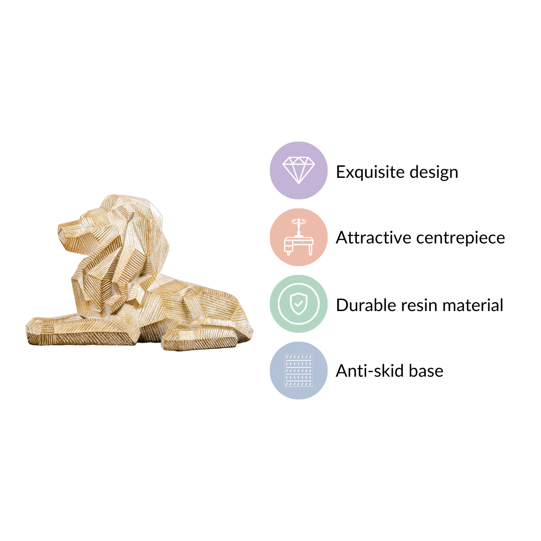Majestic Lion Modern Decor Gold Nestasia