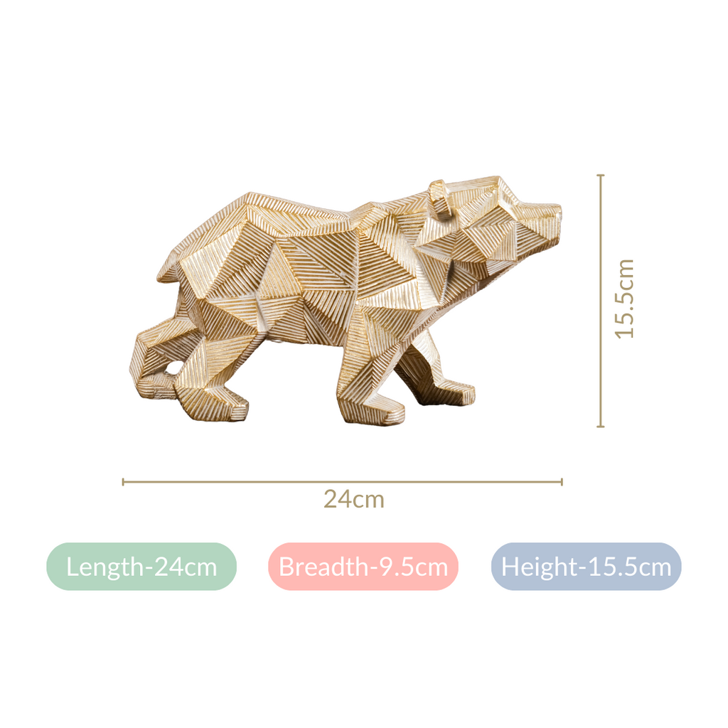 Geometric Bear Showpiece Gold Nestasia