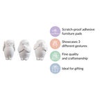 Minimalist Wise Owls Showpiece White Set Of 3 Nestasia