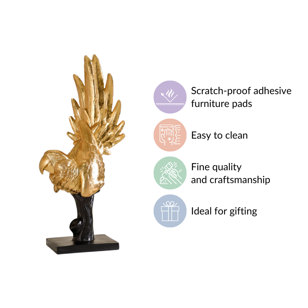 Elegant Macaw Showpiece Gold Nestasia