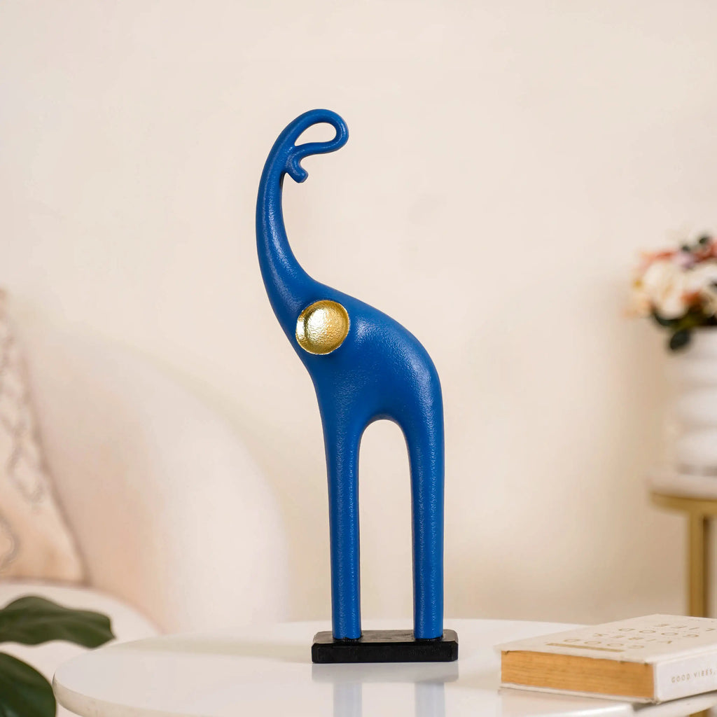 Sleek Elephant Figurine For Decor Blue Nestasia