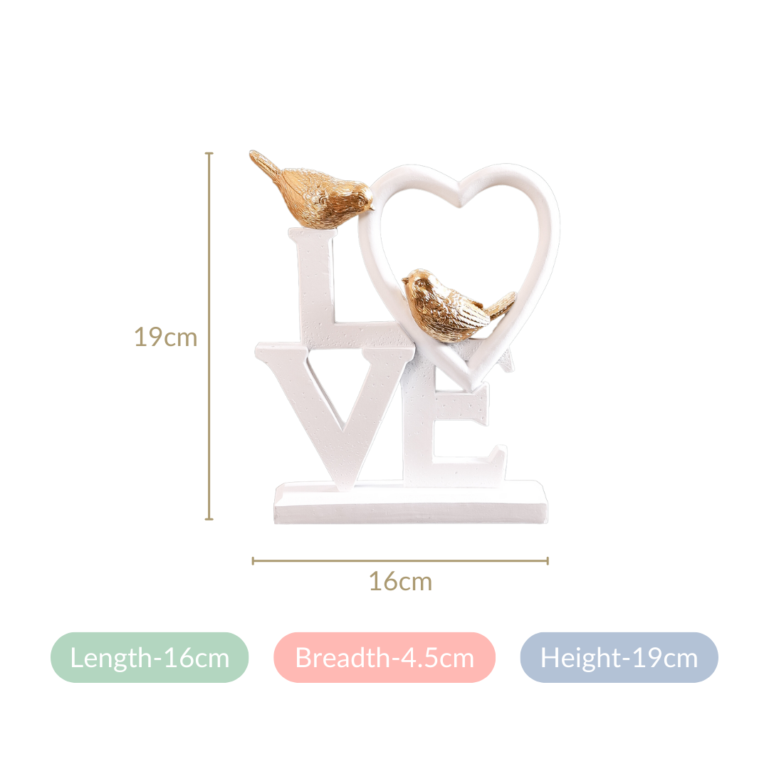 White Love Birds Showpiece Nestasia