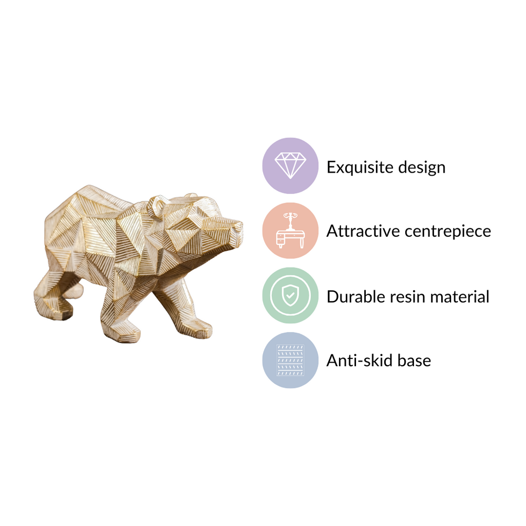 Geometric Bear Showpiece Gold Nestasia