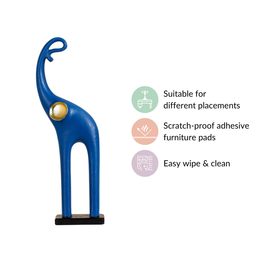 Sleek Elephant Figurine For Decor Blue Nestasia