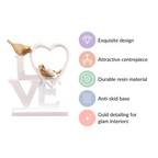 White Love Birds Showpiece Nestasia