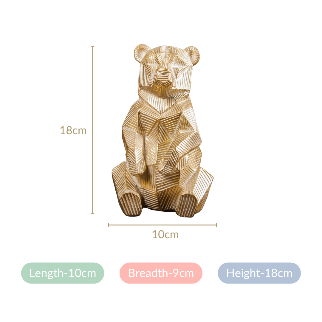 Gold Accent Bear Statue Nestasia