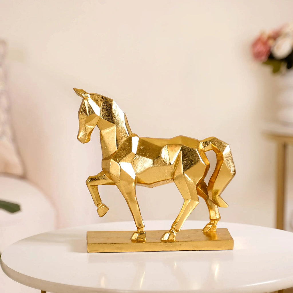 Golden Trotting Horse Decor Nestasia