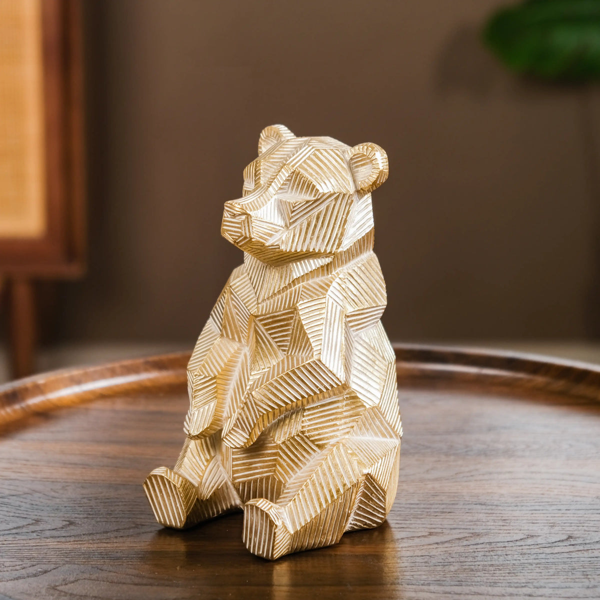 Gold Accent Bear Statue Nestasia