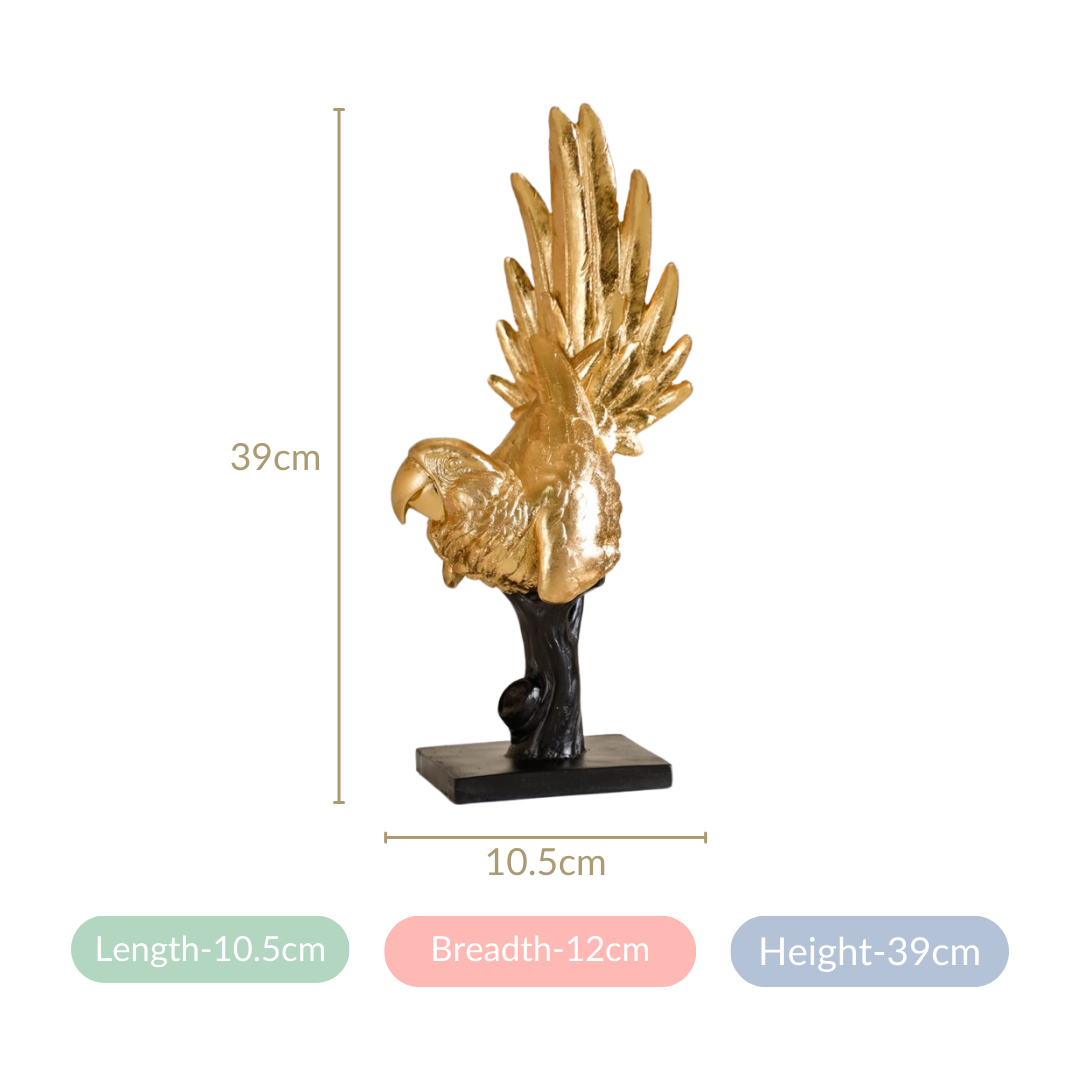 Elegant Macaw Showpiece Gold Nestasia