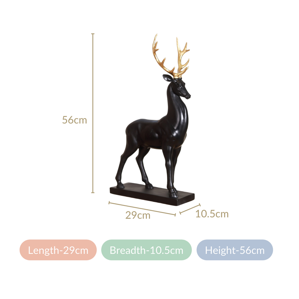 Black Reindeer Showpiece Large Nestasia