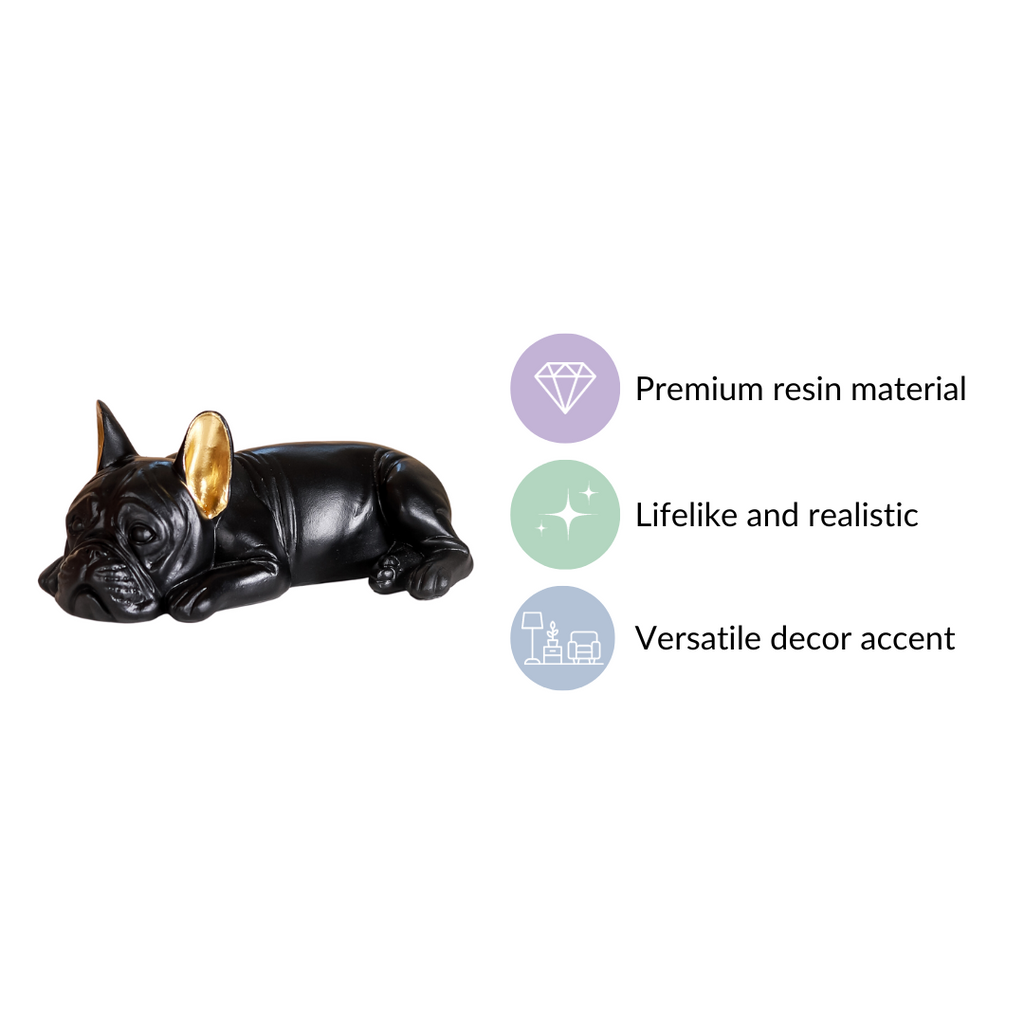 Bulldog Figurine Black Nestasia