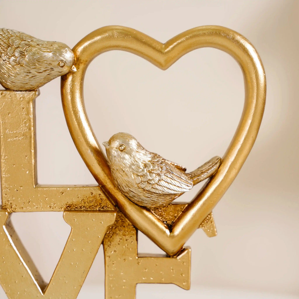 Love Birds Table Showpiece Gold Nestasia