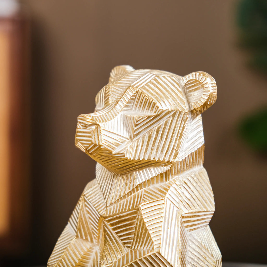 Gold Accent Bear Statue Nestasia