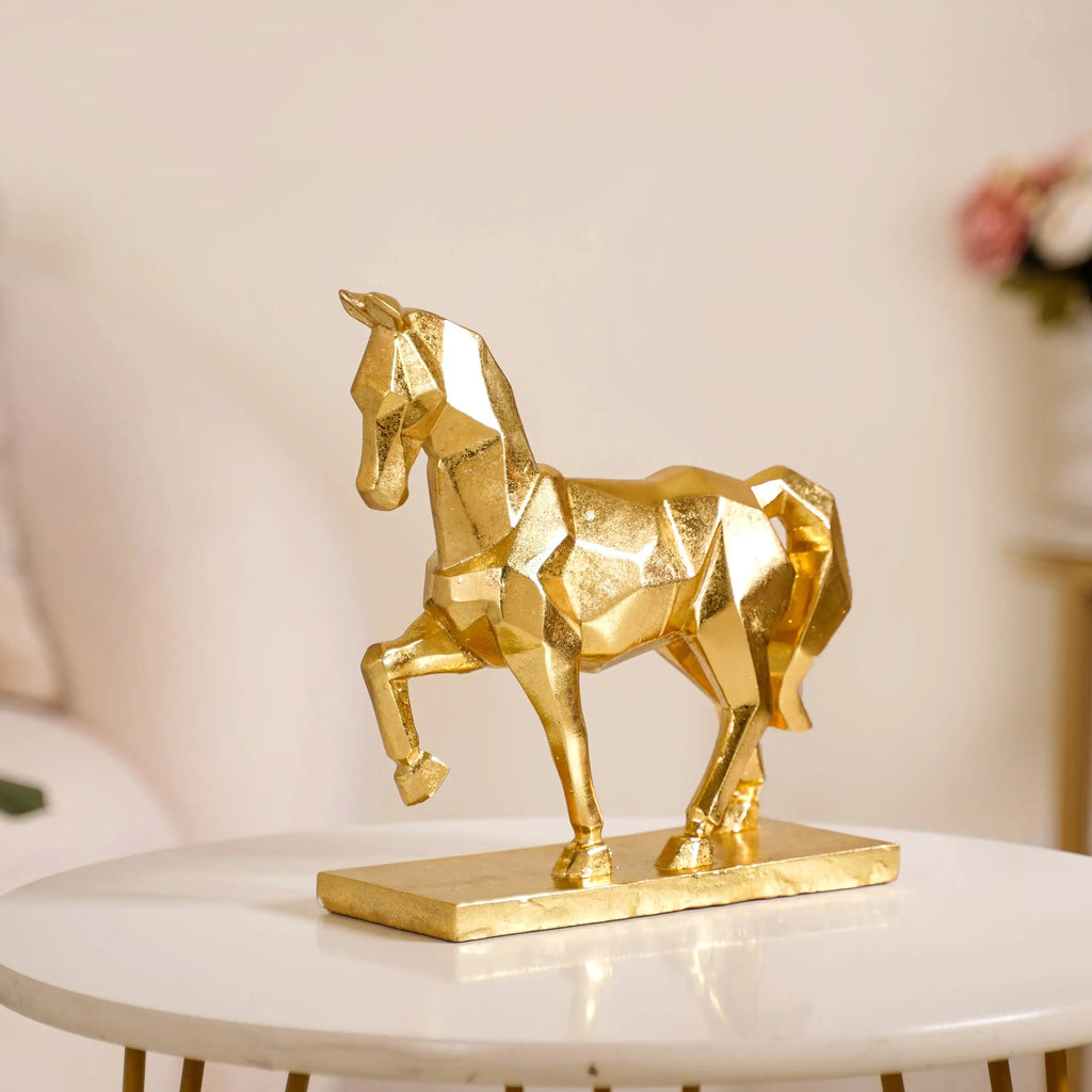 Golden Trotting Horse Decor Nestasia