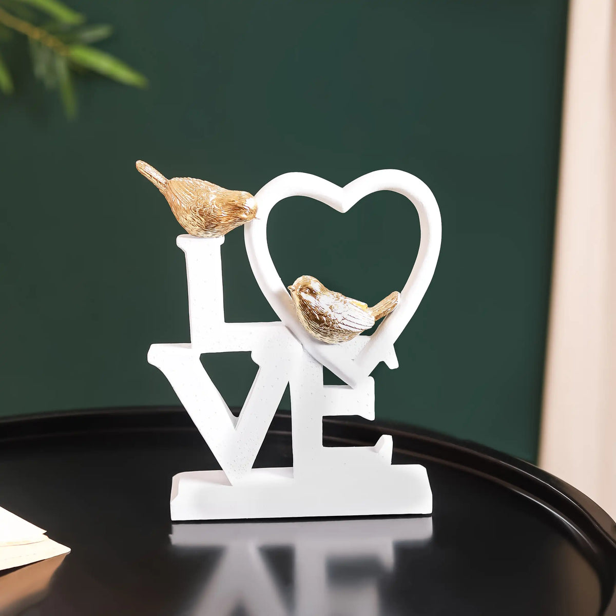 White Love Birds Showpiece Nestasia