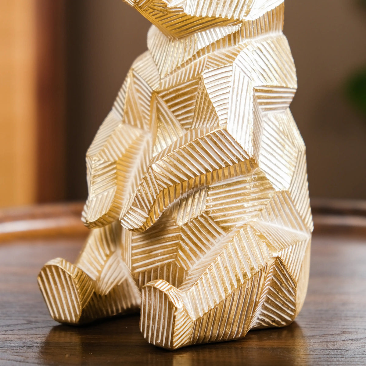 Gold Accent Bear Statue Nestasia