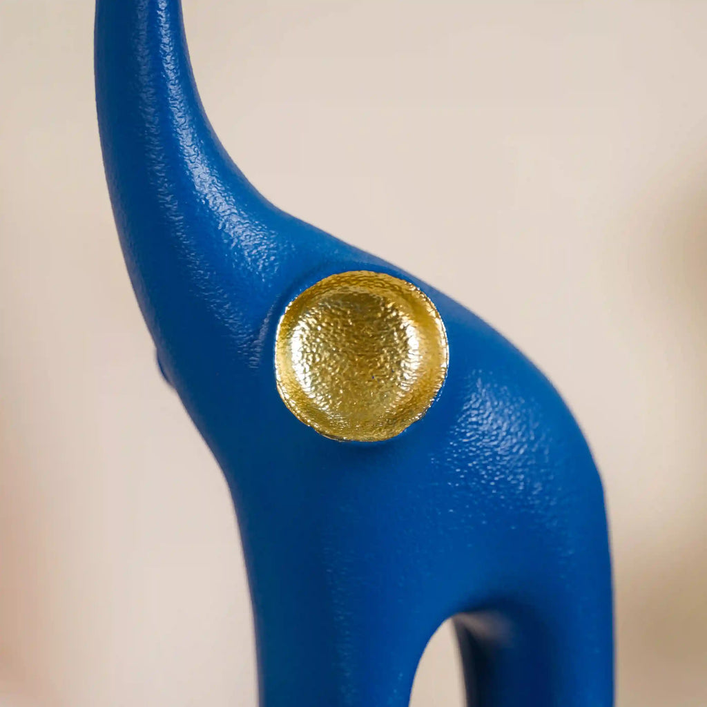 Sleek Elephant Figurine For Decor Blue Nestasia