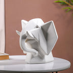 Contemporary Elephant Bust Ceramic Sculpture Nestasia