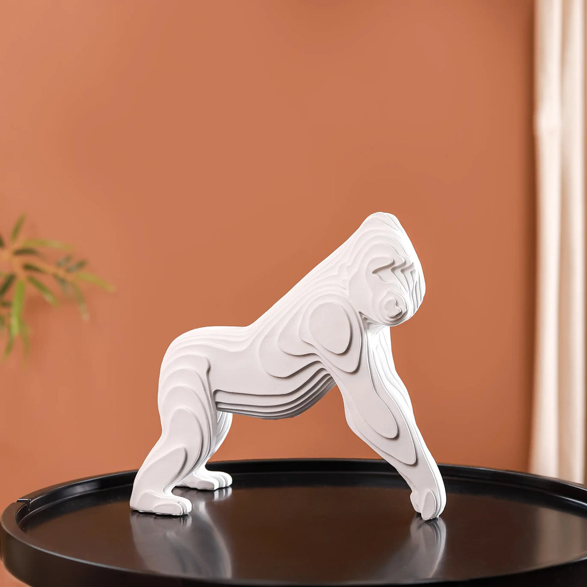 Minimalist Gorilla Sculpture White Nestasia
