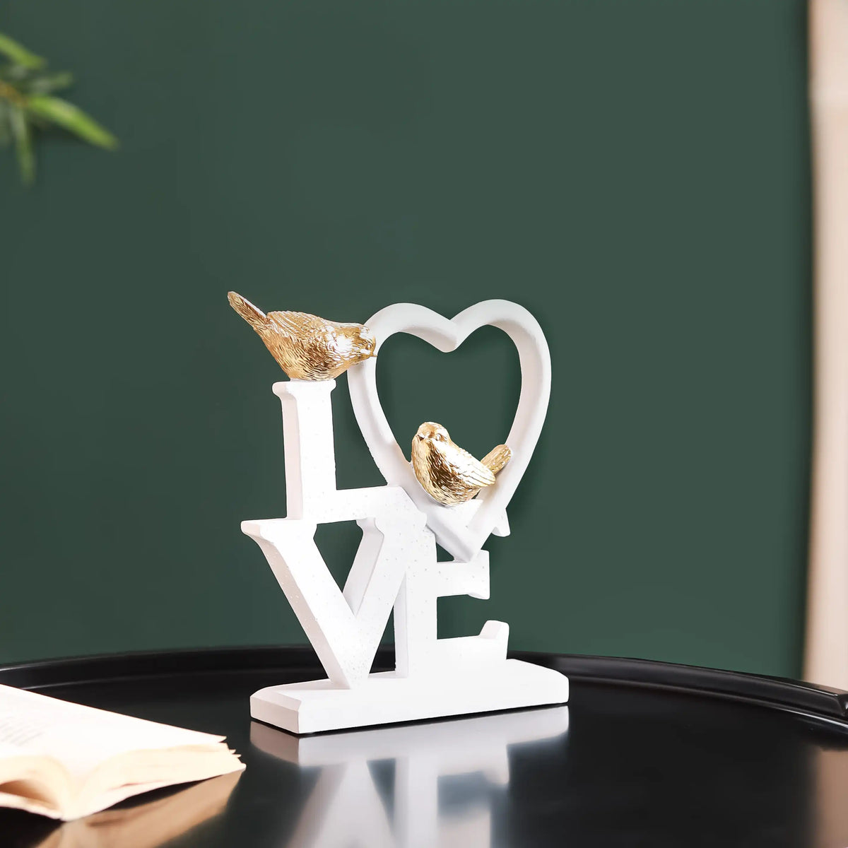 White Love Birds Showpiece Nestasia