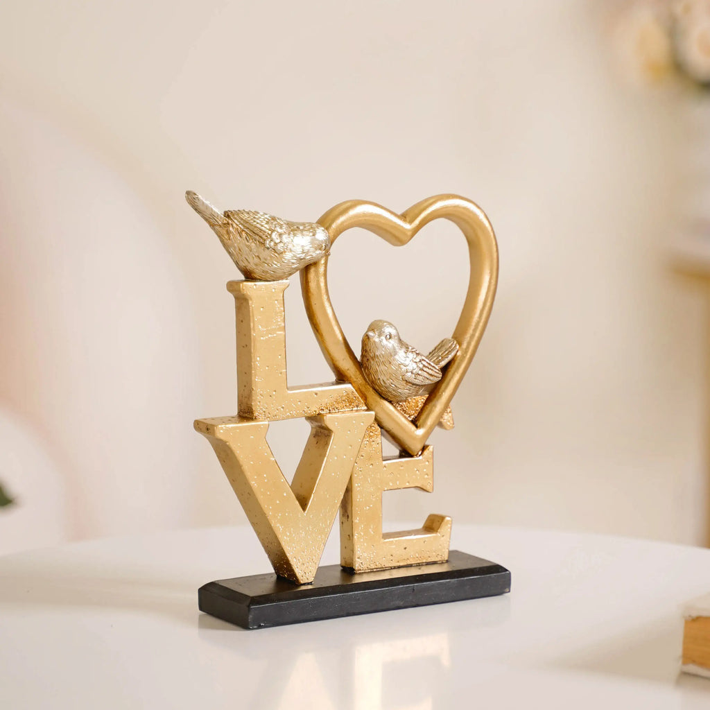 Love Birds Table Showpiece Gold Nestasia