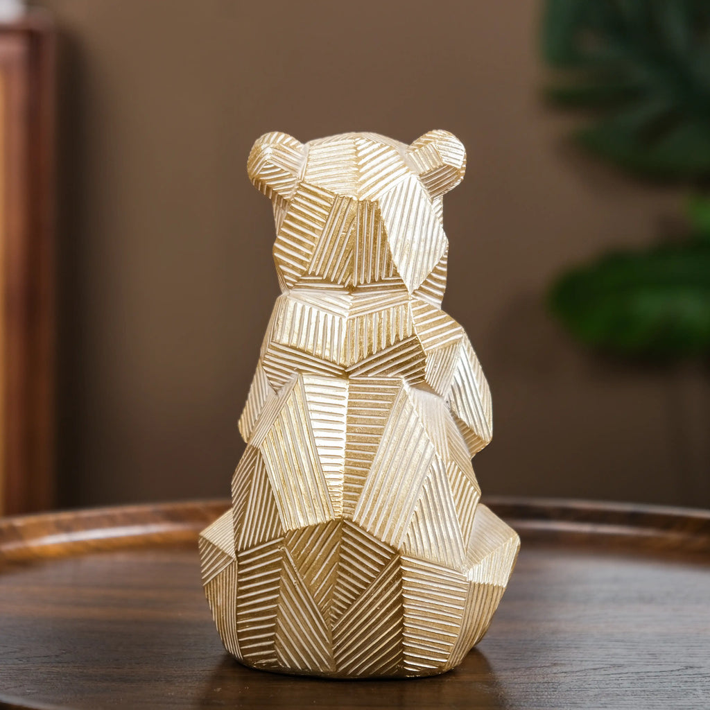 Gold Accent Bear Statue Nestasia