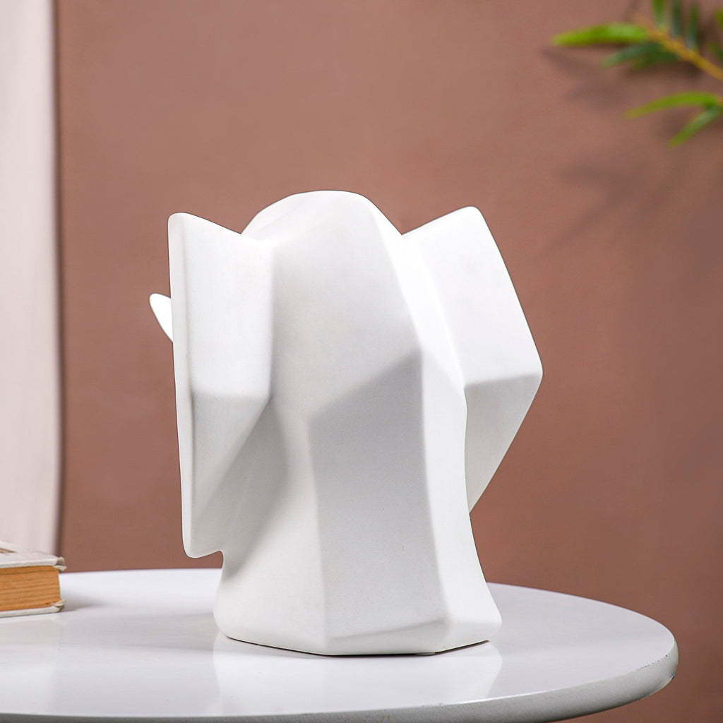 Contemporary Elephant Bust Ceramic Sculpture Nestasia