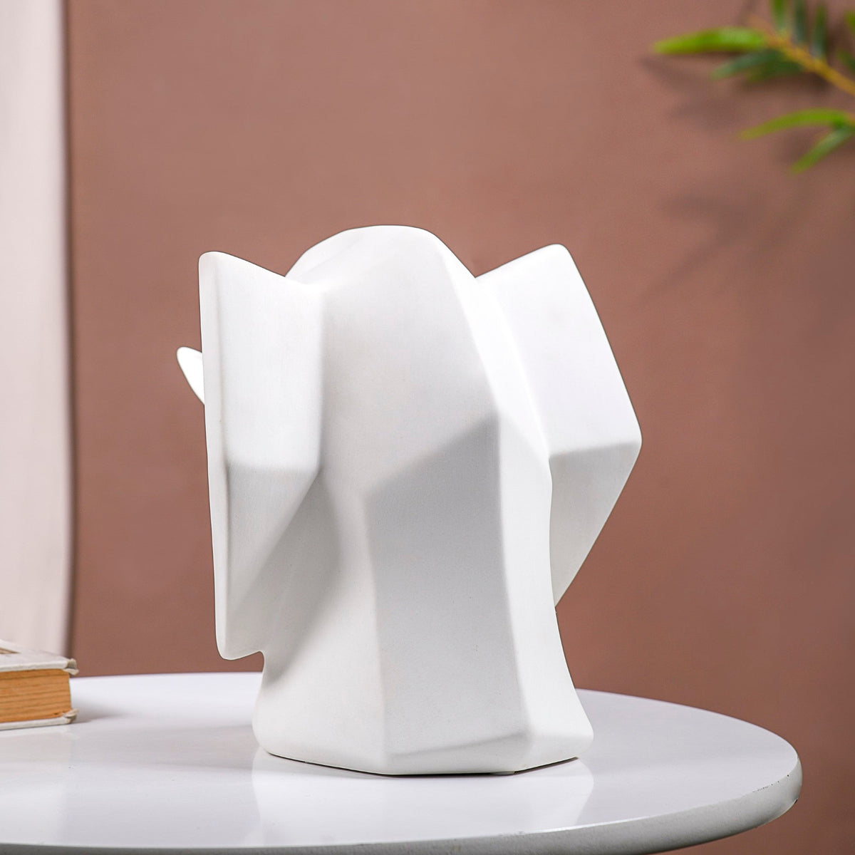 Contemporary Elephant Bust Ceramic Sculpture Nestasia