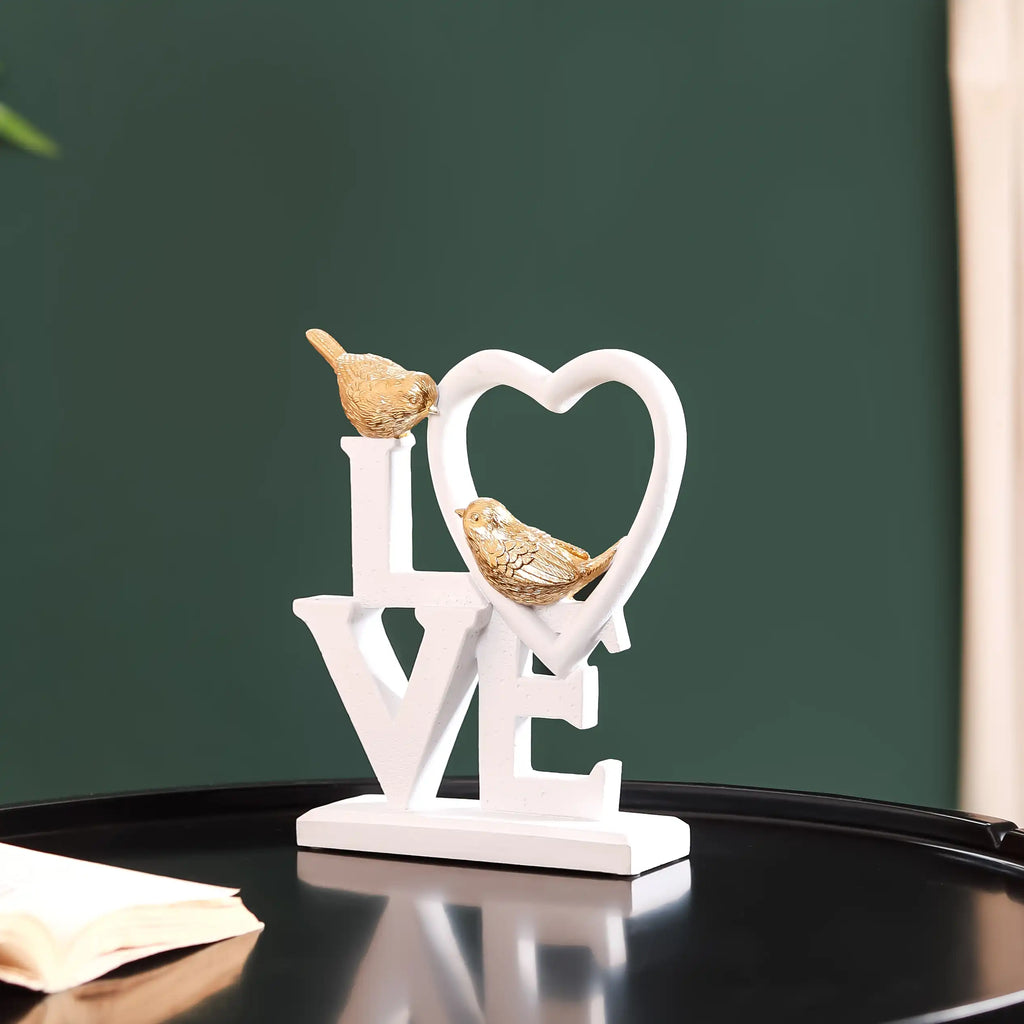 White Love Birds Showpiece Nestasia
