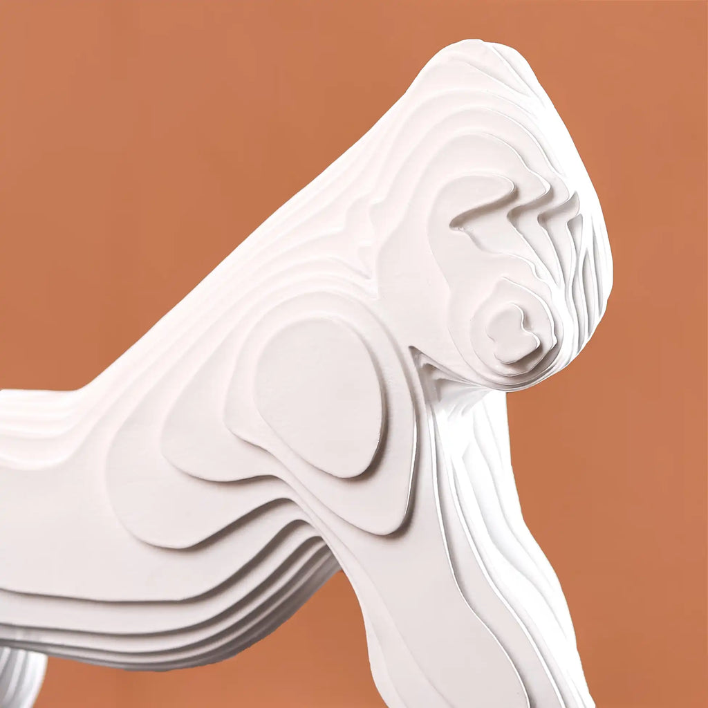 Minimalist Gorilla Sculpture White Nestasia