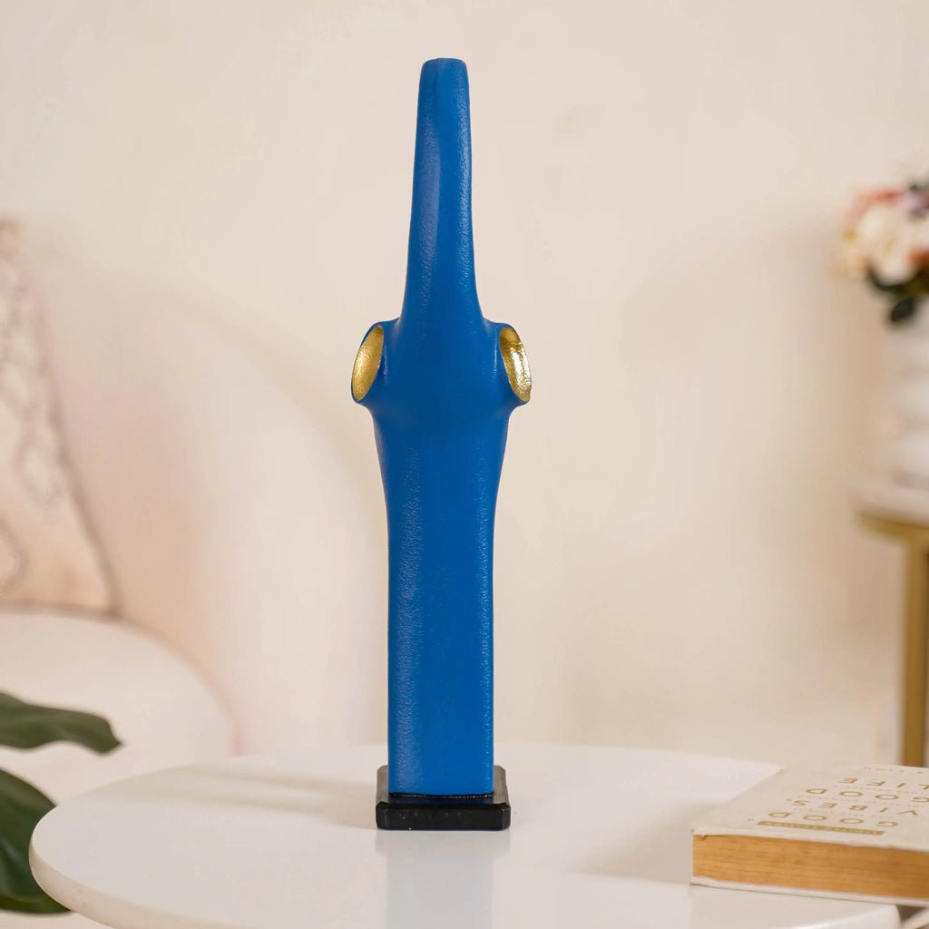 Sleek Elephant Figurine For Decor Blue Nestasia
