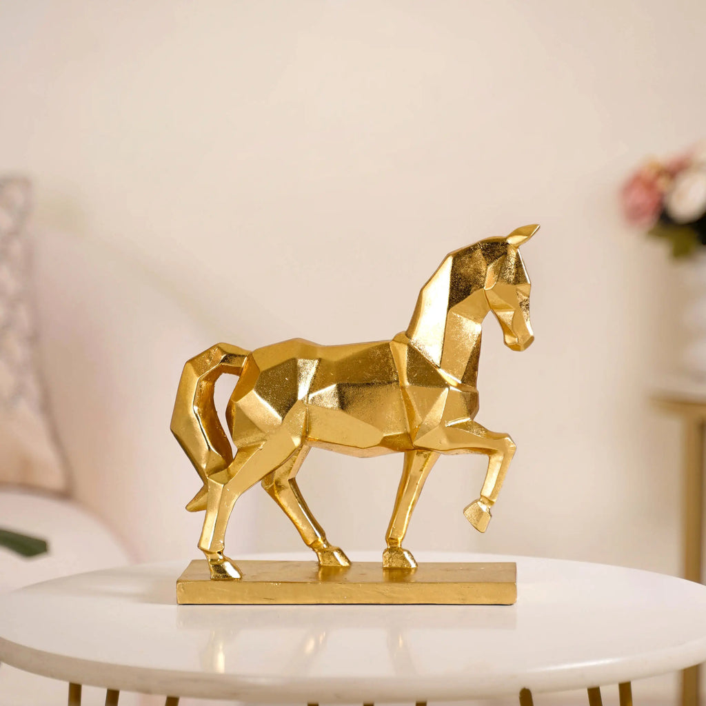 Golden Trotting Horse Decor Nestasia