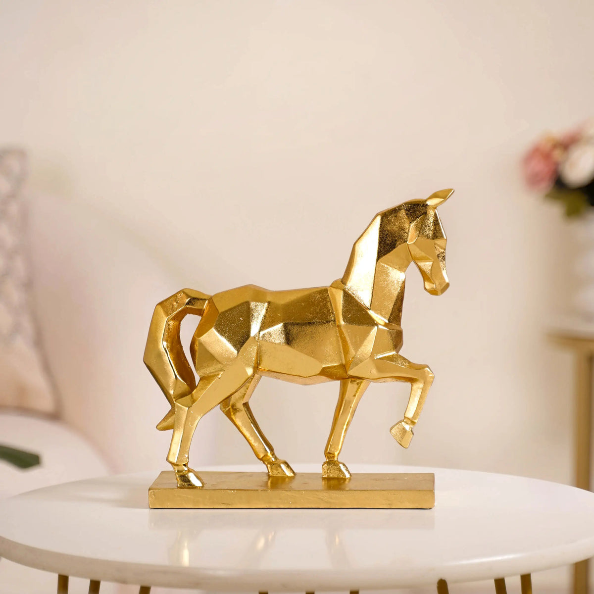 Golden Trotting Horse Decor Nestasia