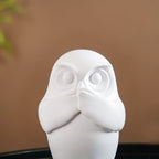 Minimalist Wise Owls Showpiece White Set Of 3 Nestasia