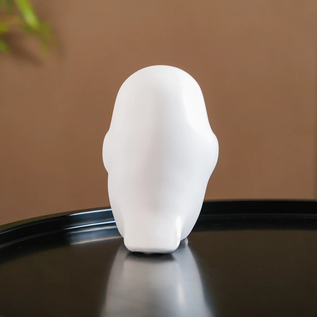 Minimalist Wise Owls Showpiece White Set Of 3 Nestasia