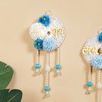 Festive Door Hanging With Pearl Blue Set Of 2 Nestasia