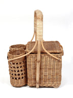 Portable Wicker Picnic Basket Handmade for Lunch, Snacks & Food Carry