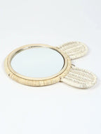 Rustic Handmade Rattan Wall Mirror for Bedroom, Bathroom, or Hallway Accent
