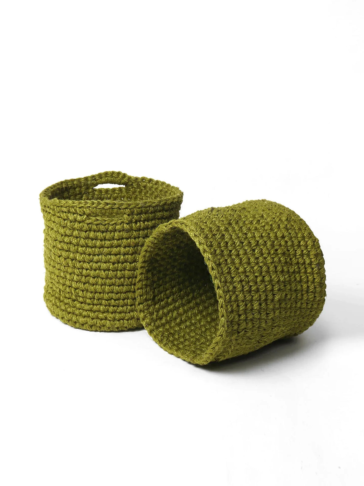 Set of 2 Soft Cotton Basket for Plants, Books, or Blankets
